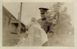 This January 1924 postcard labeled “Junior’s Smile” shows Doc and Sonny while in Fort Lewis, Washington.